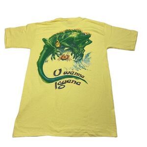 Jimmy Buffet Carribean Soul Vintage T Shirt Medium‎ Yellow U Wanna Iguana USA